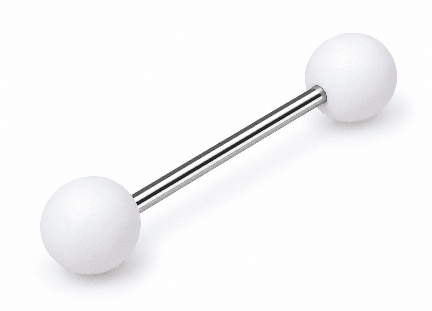 White Matte Acrylic Tongue Barbell ๐ค